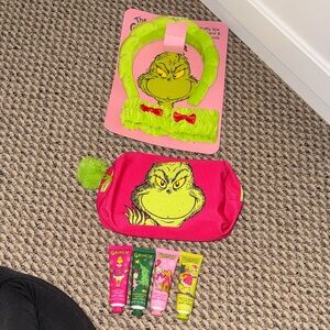 Grinch Headband and Pouch Set - Green and Pink